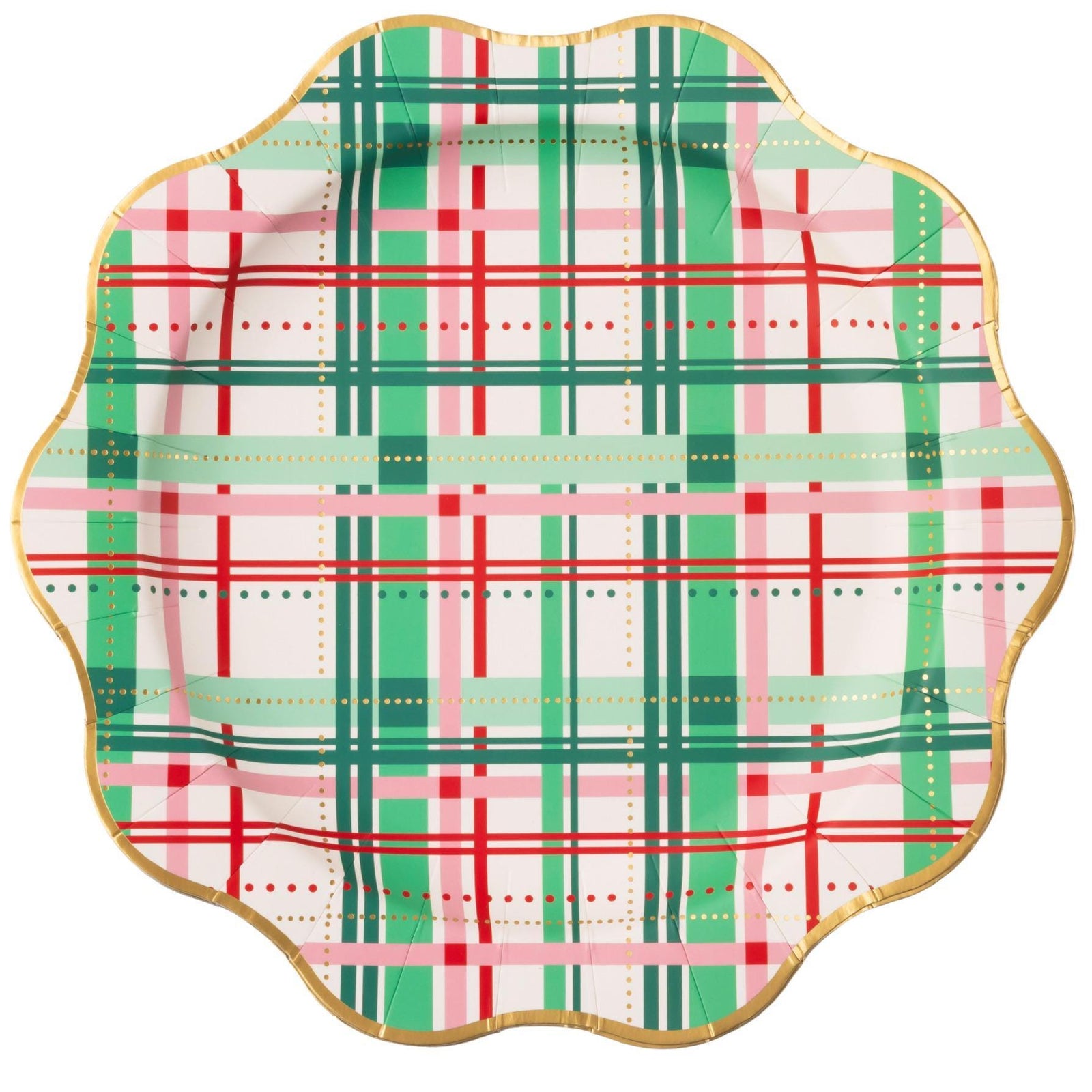 Christmas Plaid Dinner Plates - Stesha Party