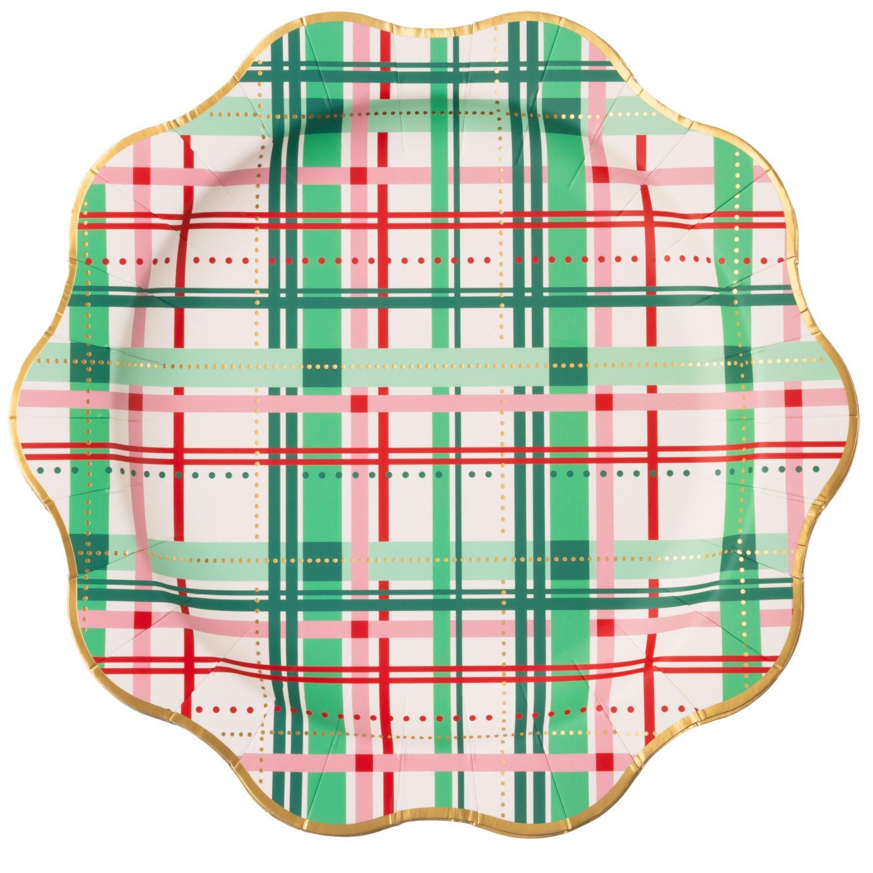 Christmas Plaid Dinner Plates - Stesha Party