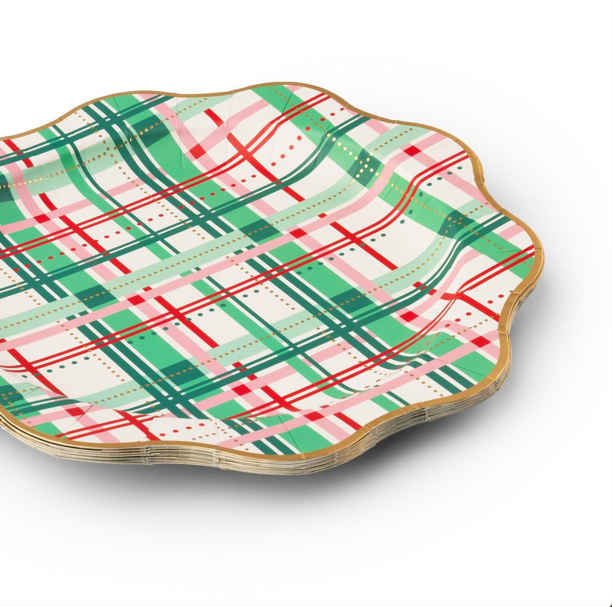 Christmas Plaid Dinner Plates - Stesha Party