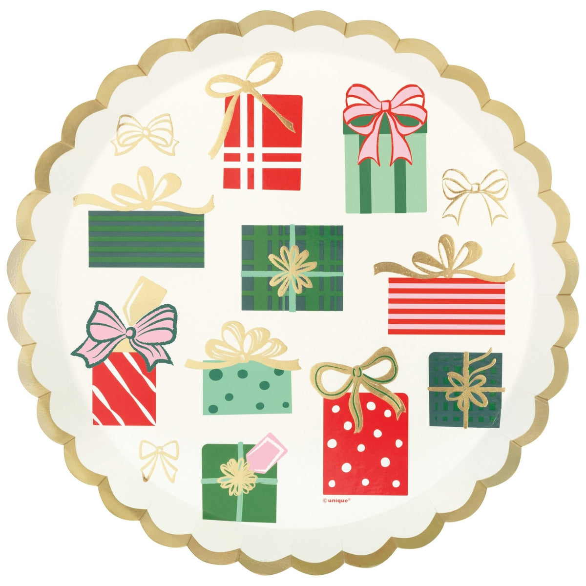 Christmas Present Paper Plates 8ct - Stesha Party