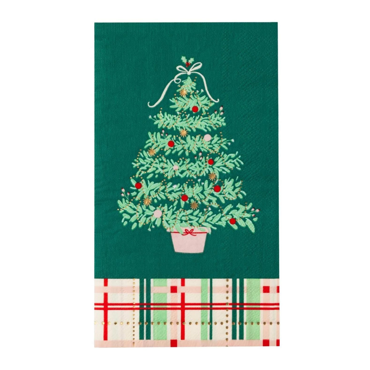 Christmas Tree Plaid Napkins 20ct - Stesha Party