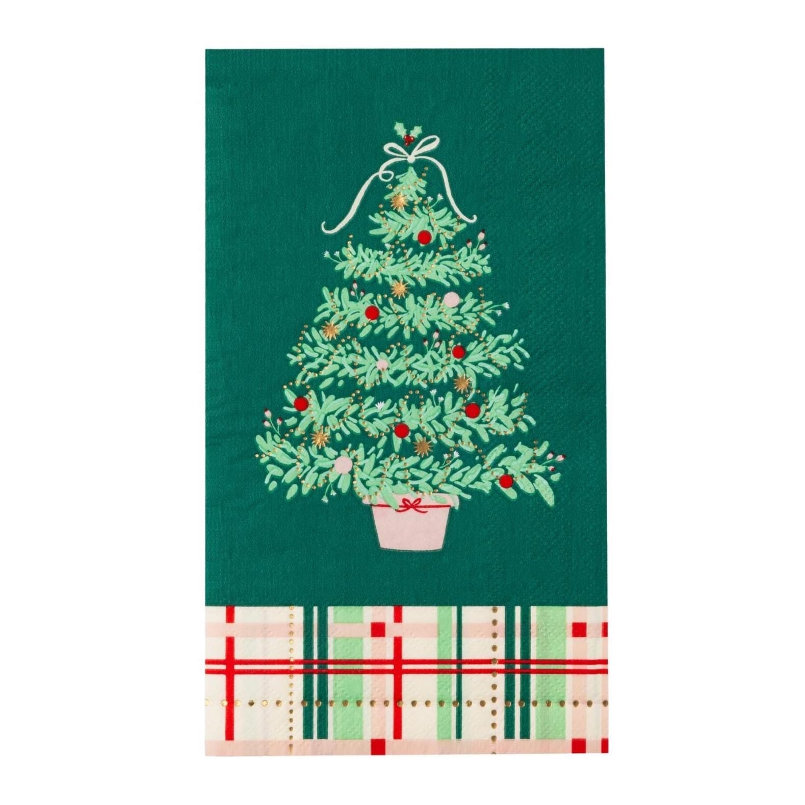 Christmas Tree Plaid Napkins 20ct - Stesha Party