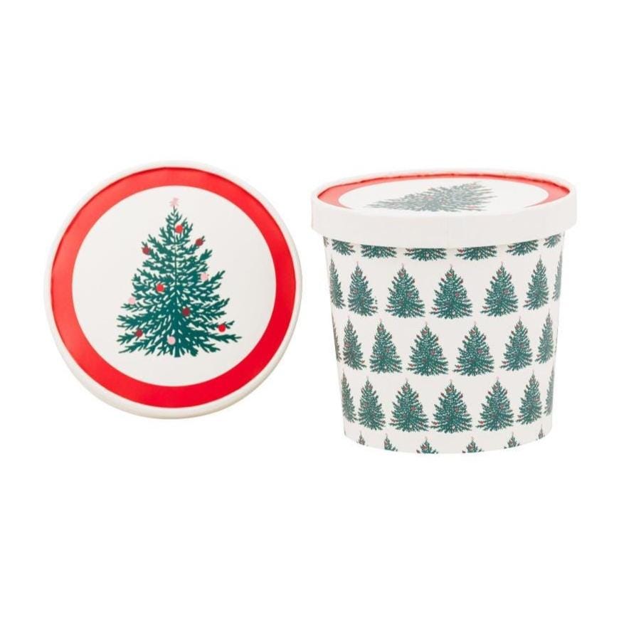 Christmas Tree Treat Cups with Lids 6ct - Stesha Party