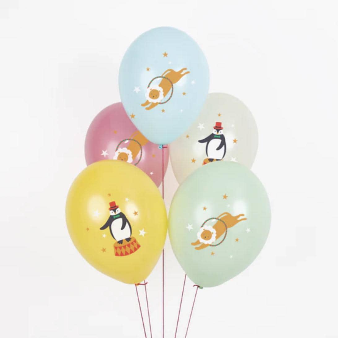 Circus Animal Party Balloons 5ct - Stesha Party
