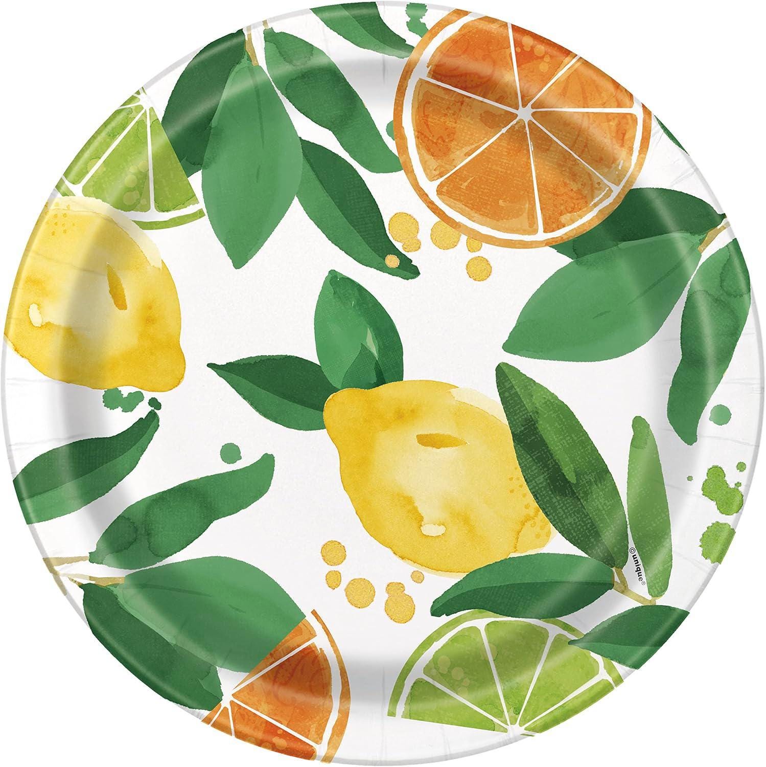 Citrus Fruit Paper Dinner Plates 8ct - Stesha Party
