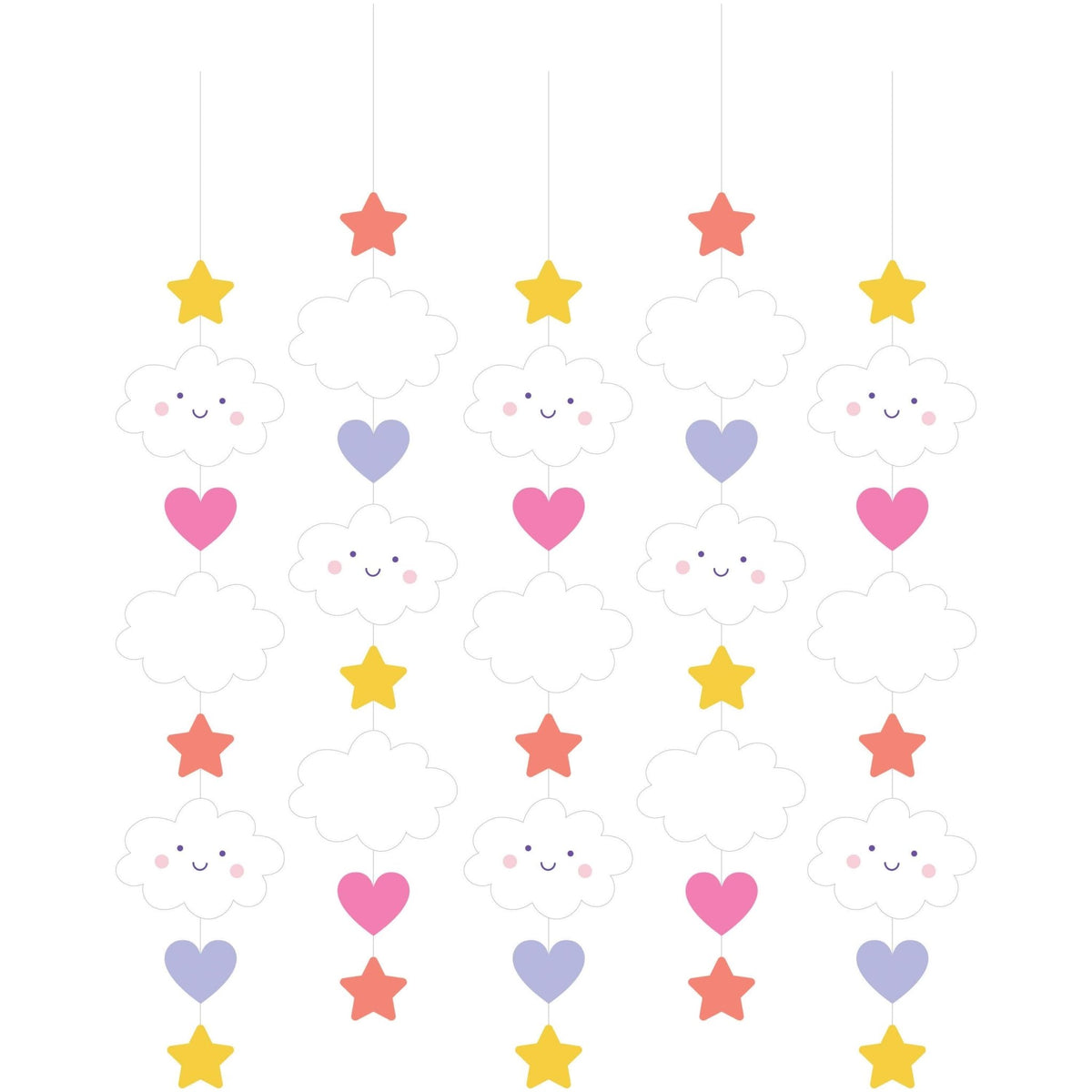 Cloud, Heart &amp; Star Hanging Decorations - Stesha Party