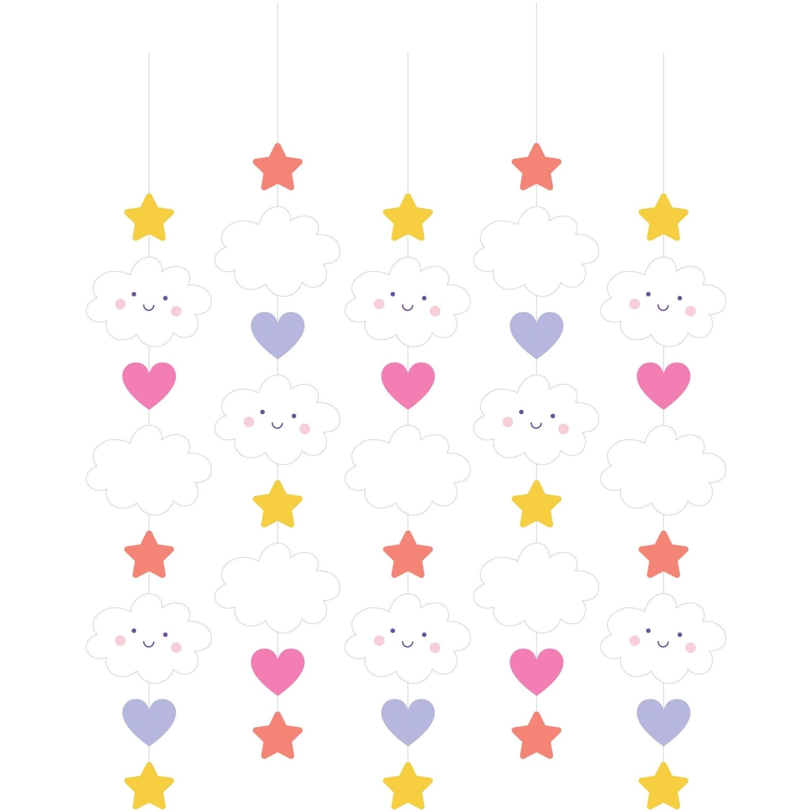 Cloud, Heart & Star Hanging Decorations - Stesha Party
