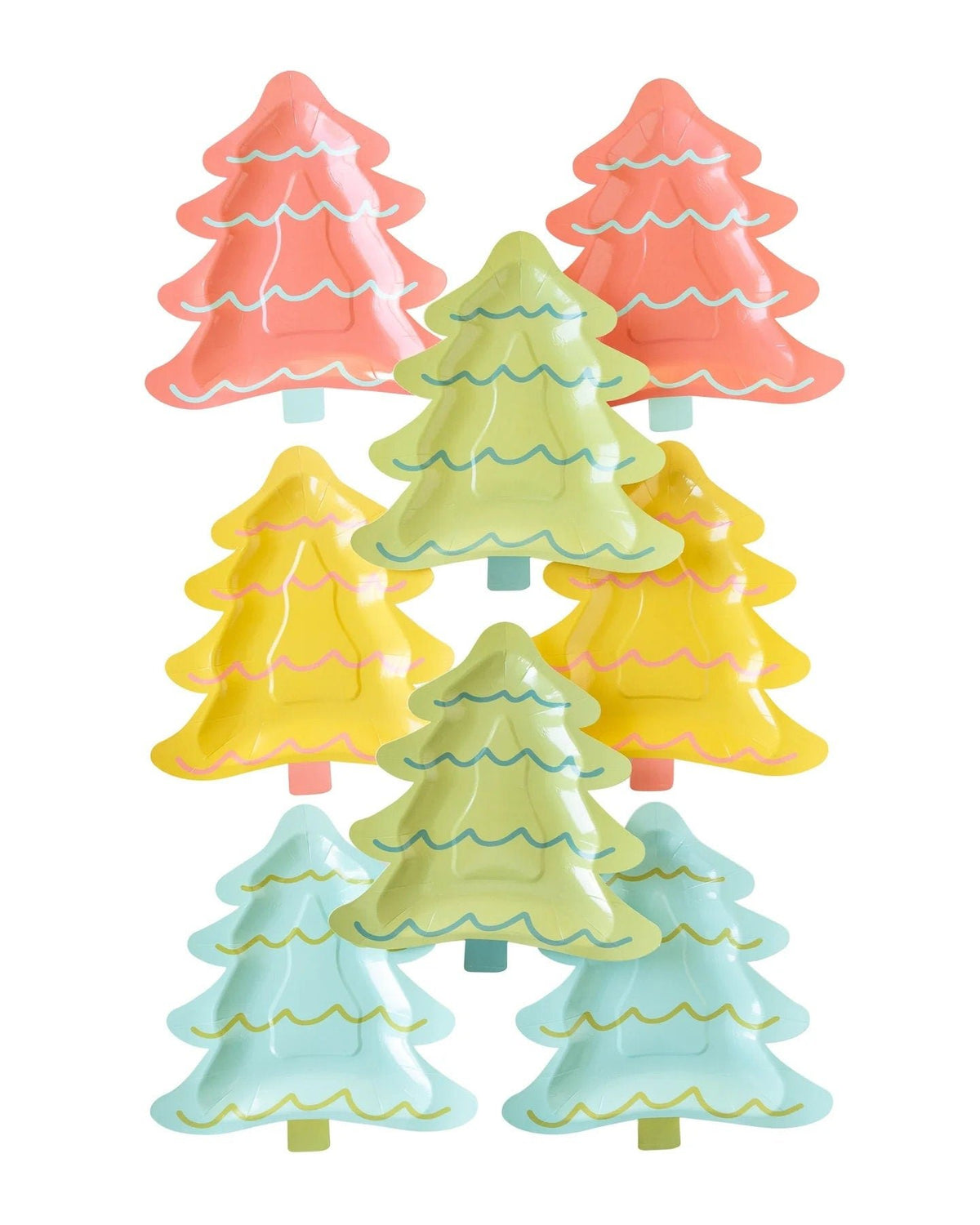 Colorful Christmas Tree Plates - Stesha Party