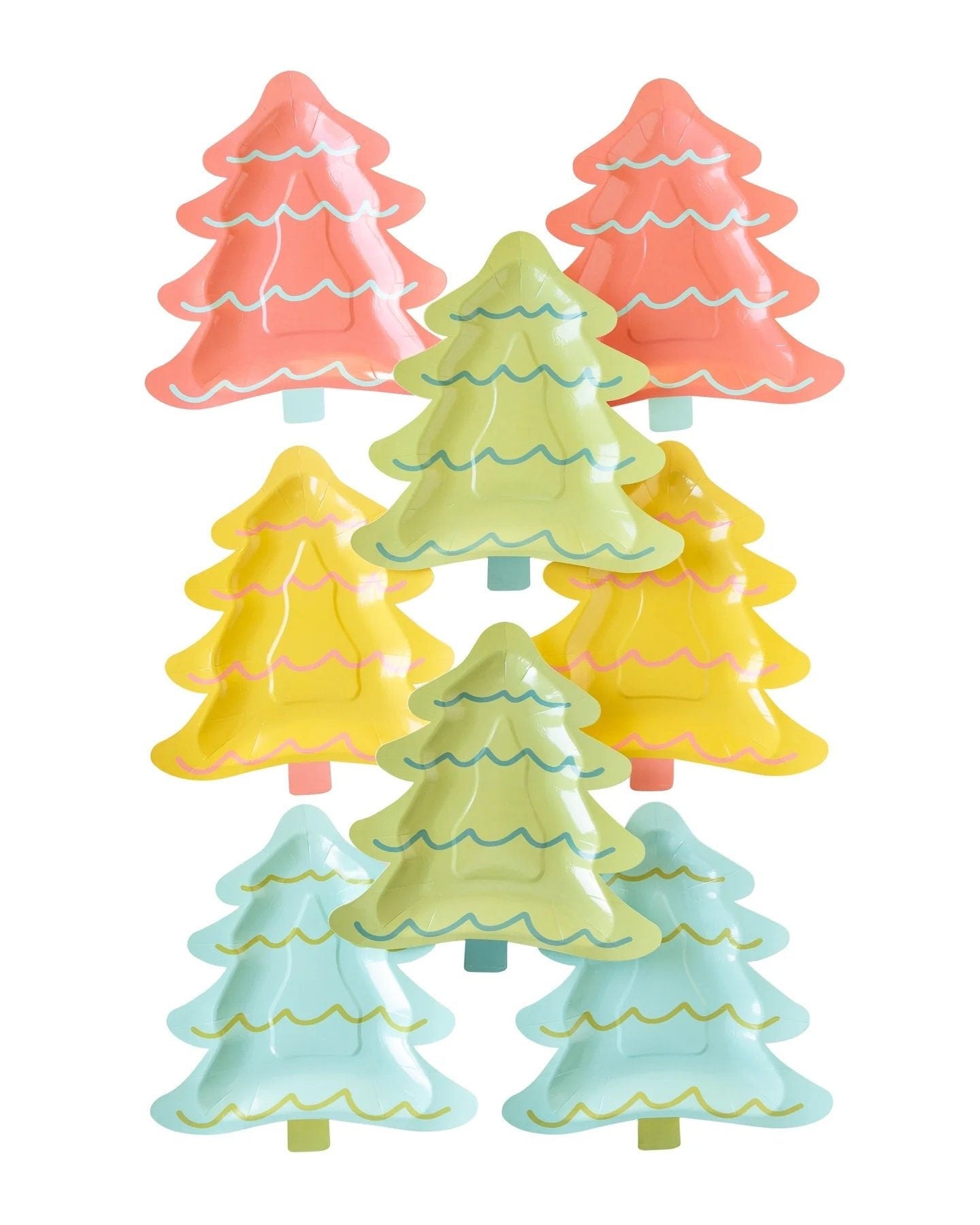 Colorful Christmas Tree Plates - Stesha Party