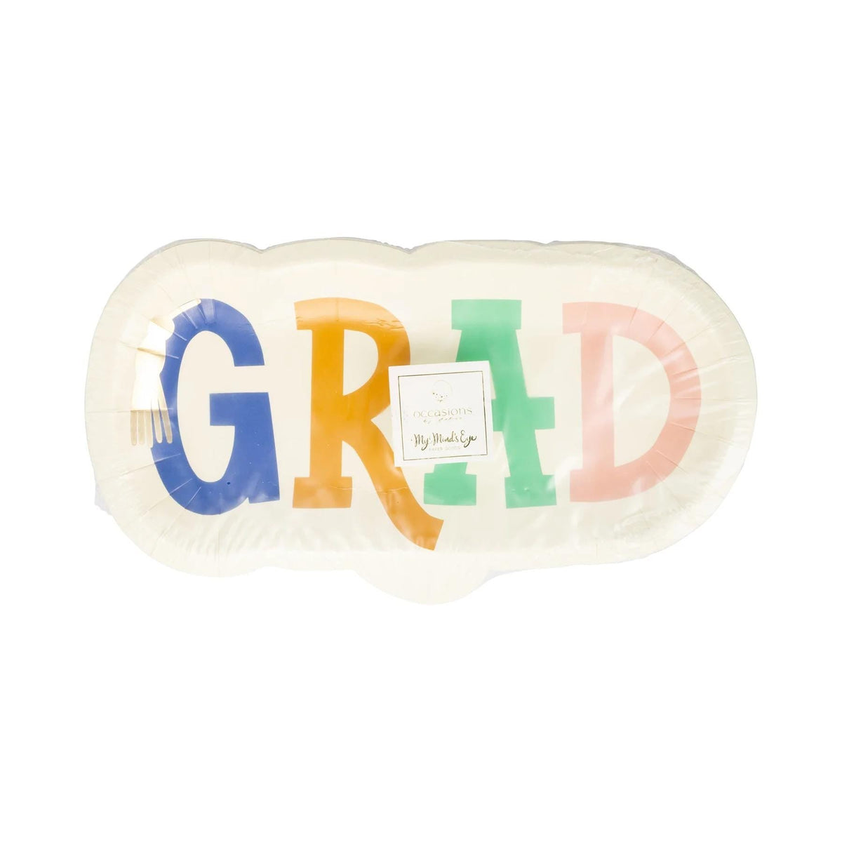 Colorful GRAD Shaped Plates 8ct - Stesha Party