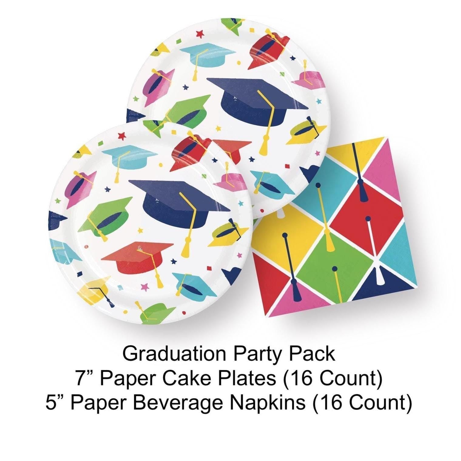 Colorful Graduation Plates and Napkins - Stesha Party