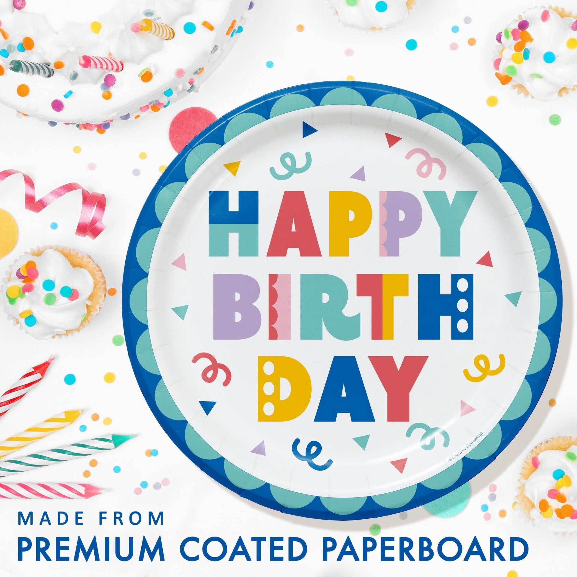 Colorful Happy Birthday Paper Plates - Stesha Party