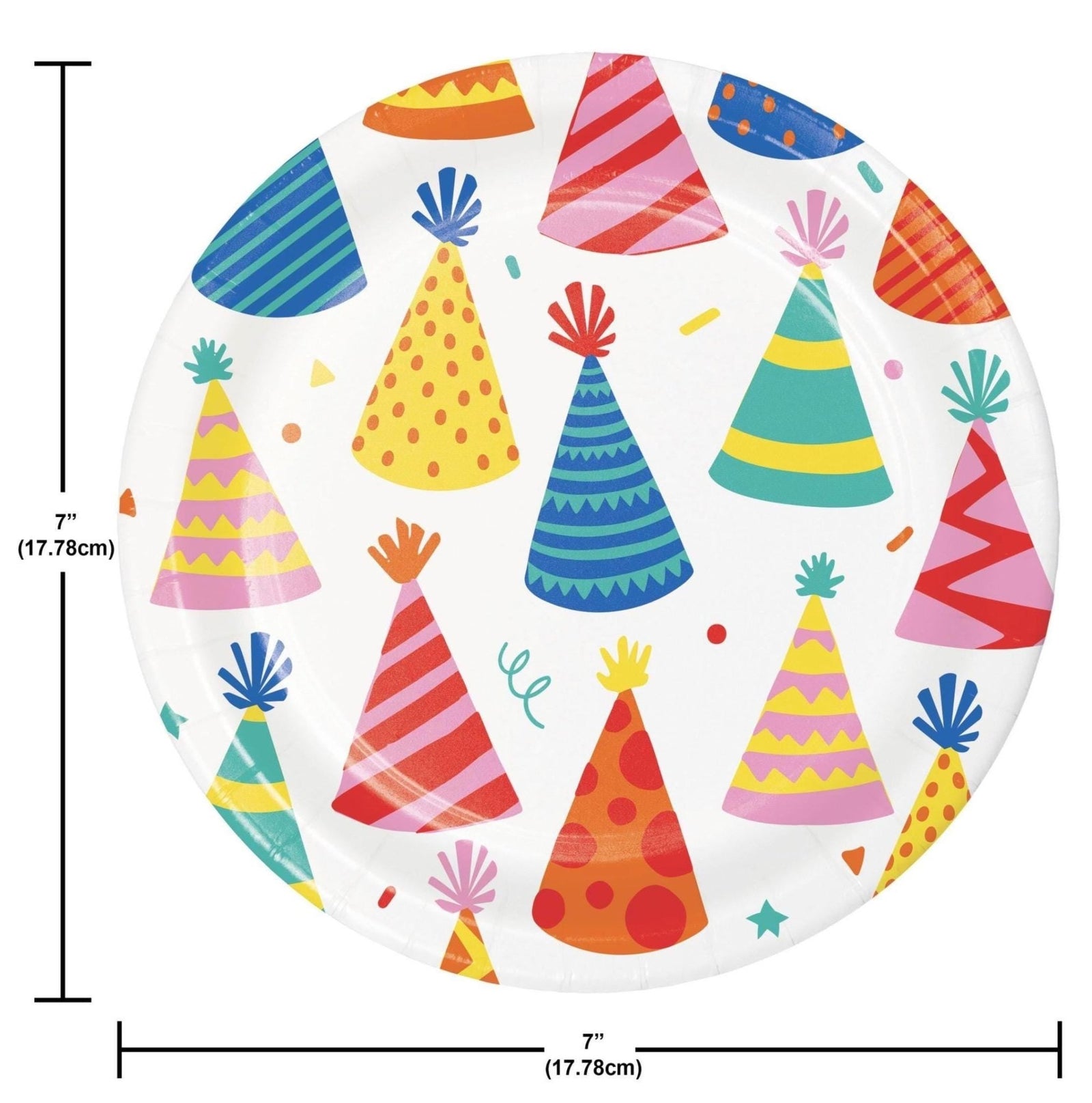 Colorful Party Hat Plates 8ct - Stesha Party