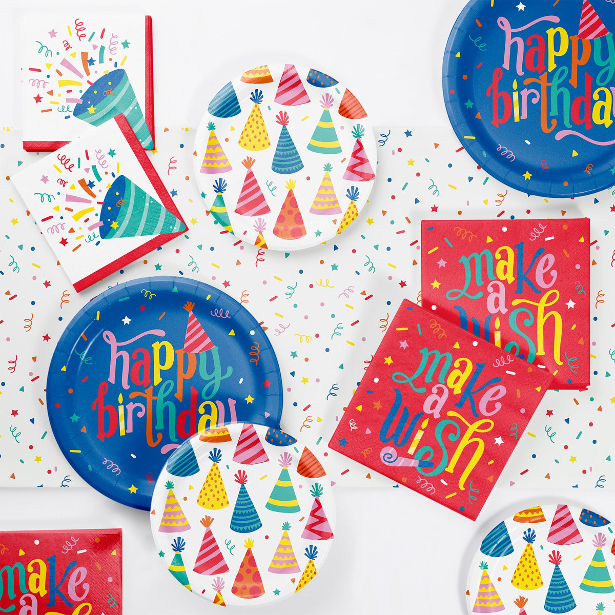 Colorful Party Hat Plates 8ct - Stesha Party