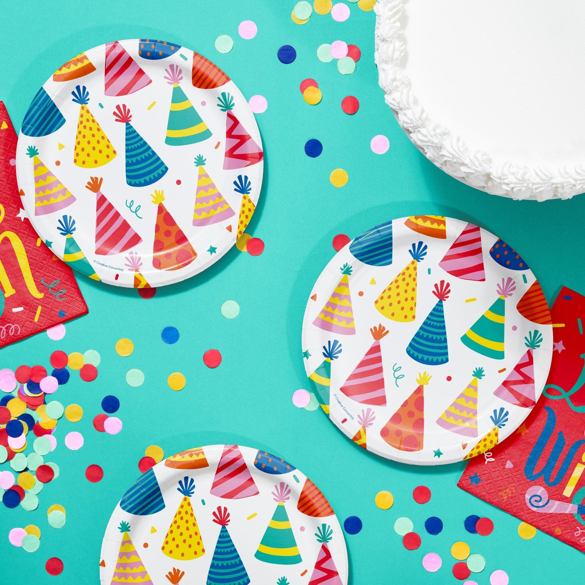 Colorful Party Hat Plates 8ct - Stesha Party