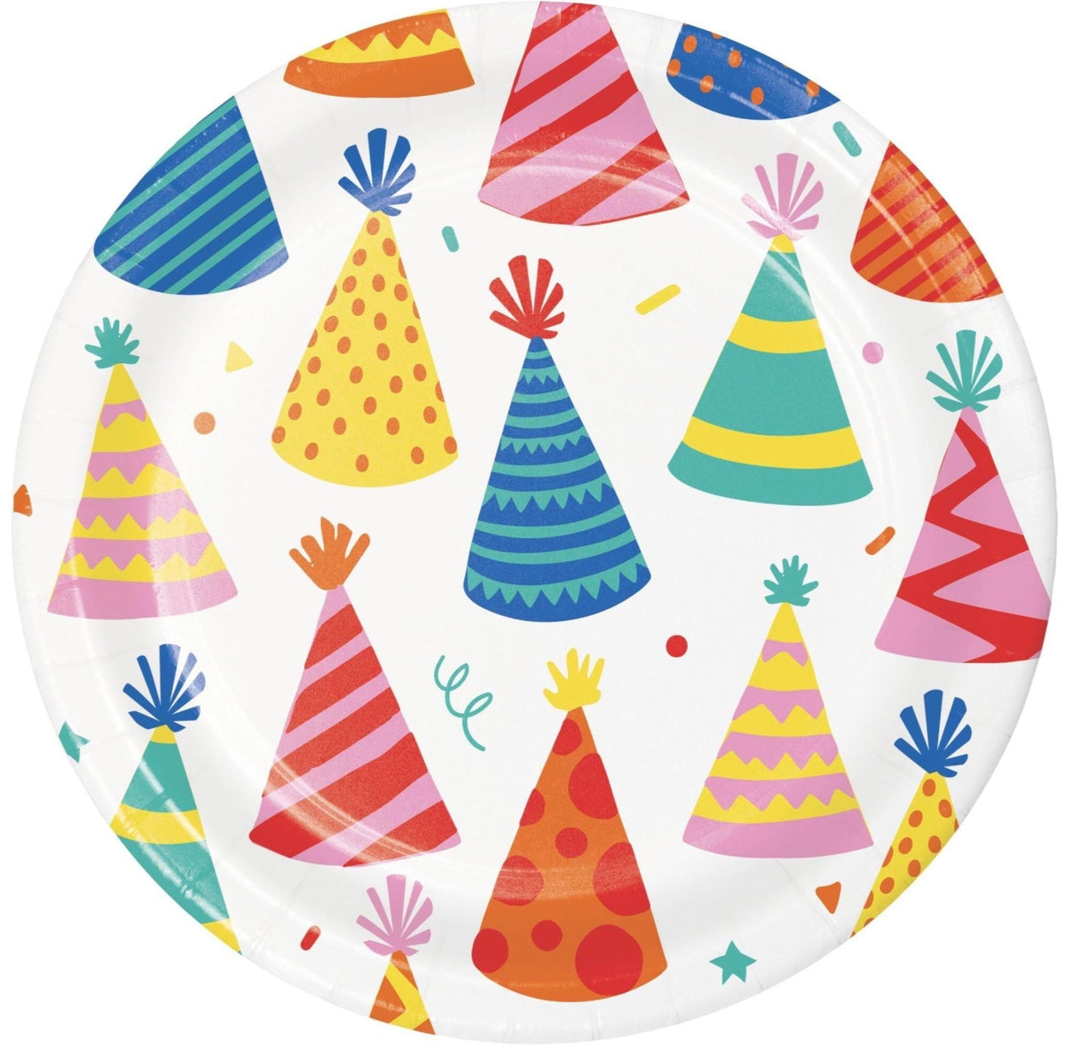 Colorful Party Hat Plates 8ct - Stesha Party