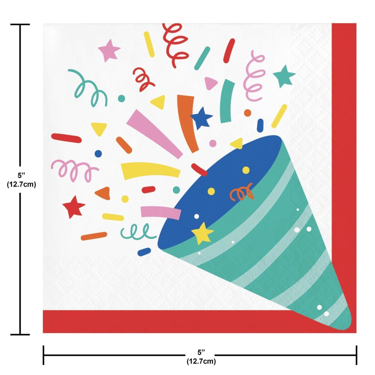 Confetti Cone Beverage Napkins 16ct - Stesha Party