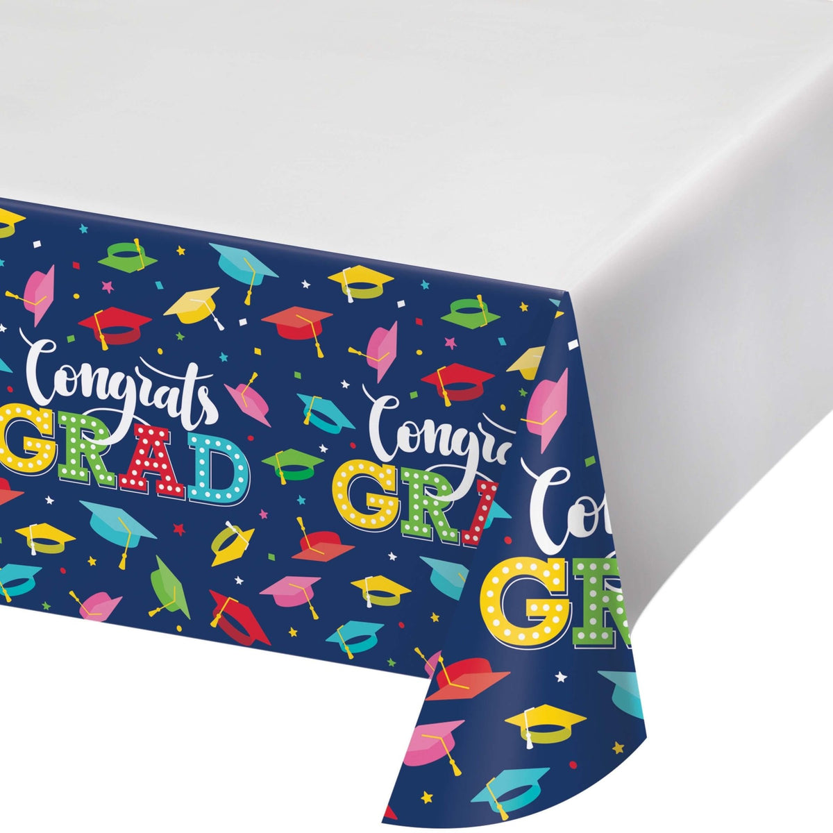 Congrats Grad Paper Tablecloth 54&quot; x 96&quot; - Stesha Party
