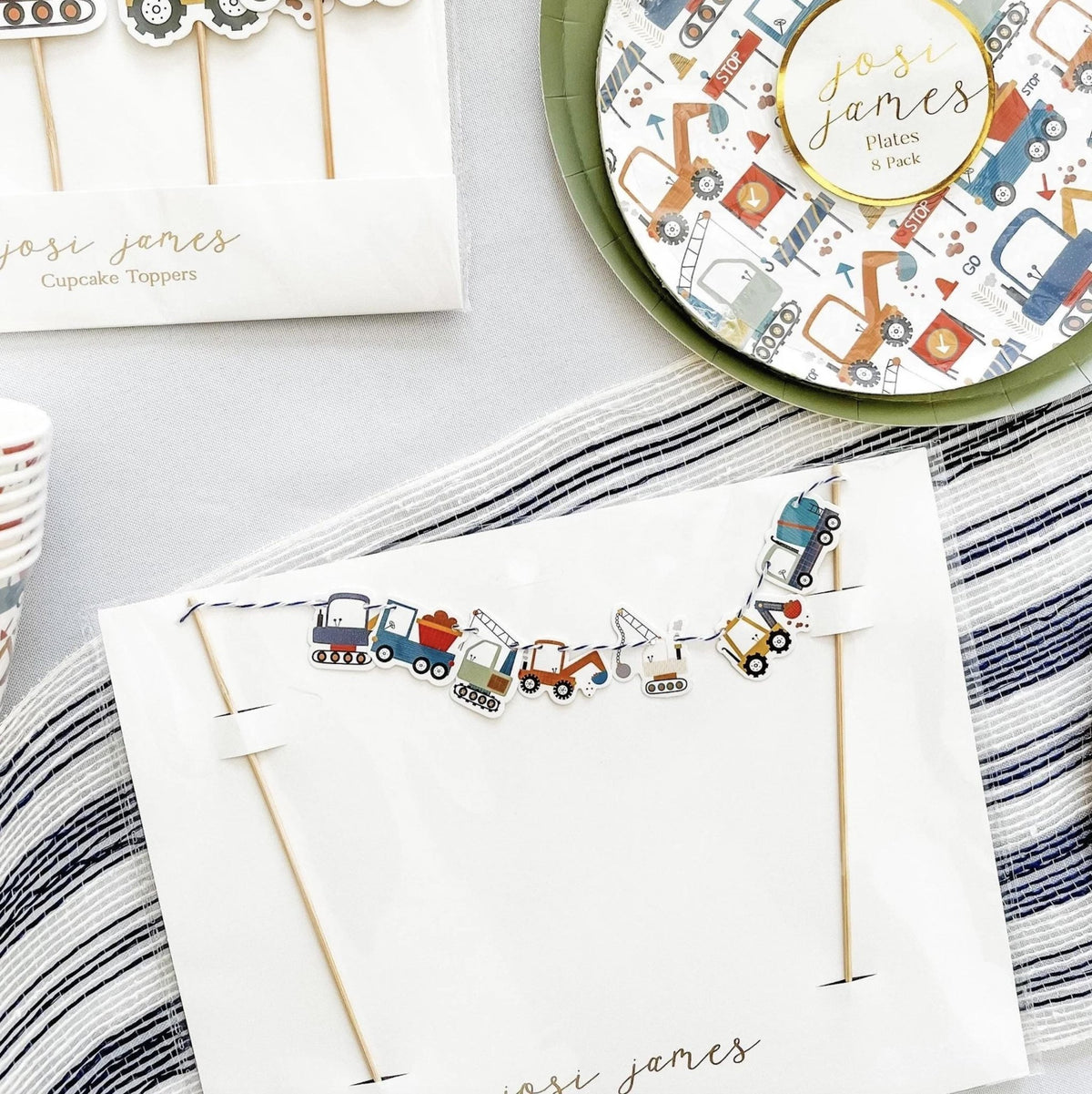 Construction Cake Topper Banner - Stesha Party