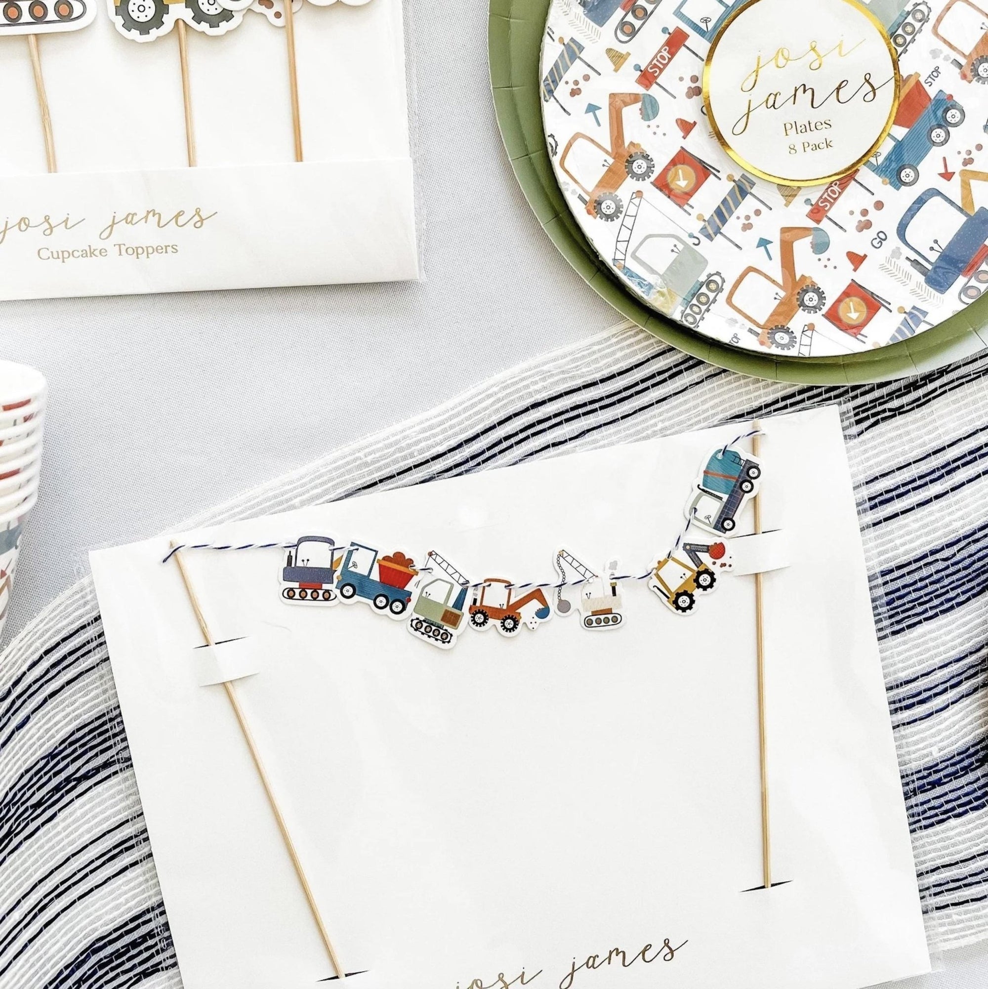 Construction Cake Topper Banner - Stesha Party