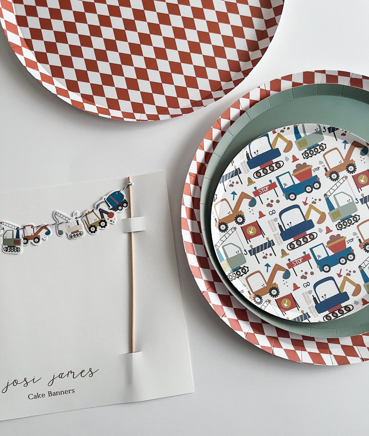 Construction Cake Topper Banner - Stesha Party