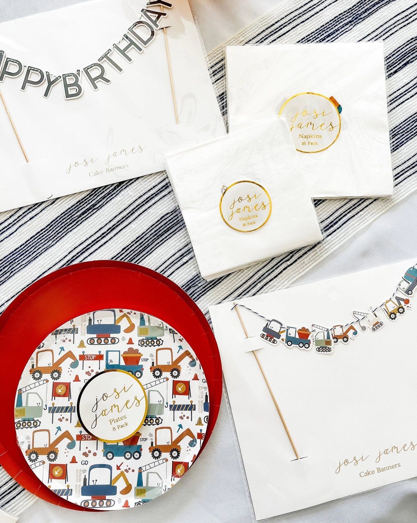 Construction Cake Topper Banner - Stesha Party