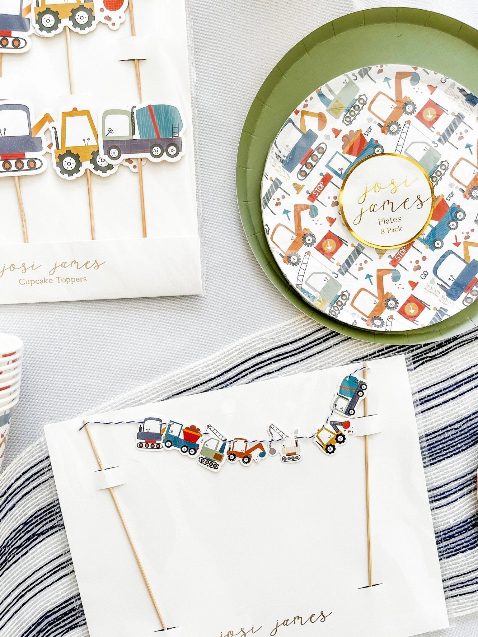 Construction Cake Topper Banner - Stesha Party