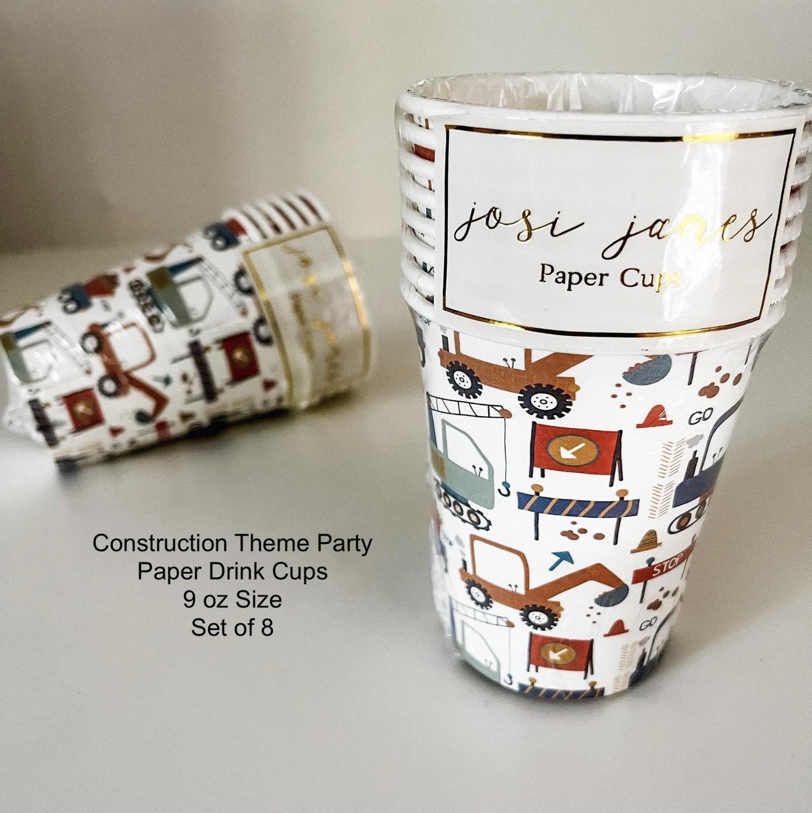 Construction Party Cups 8ct - Stesha Party