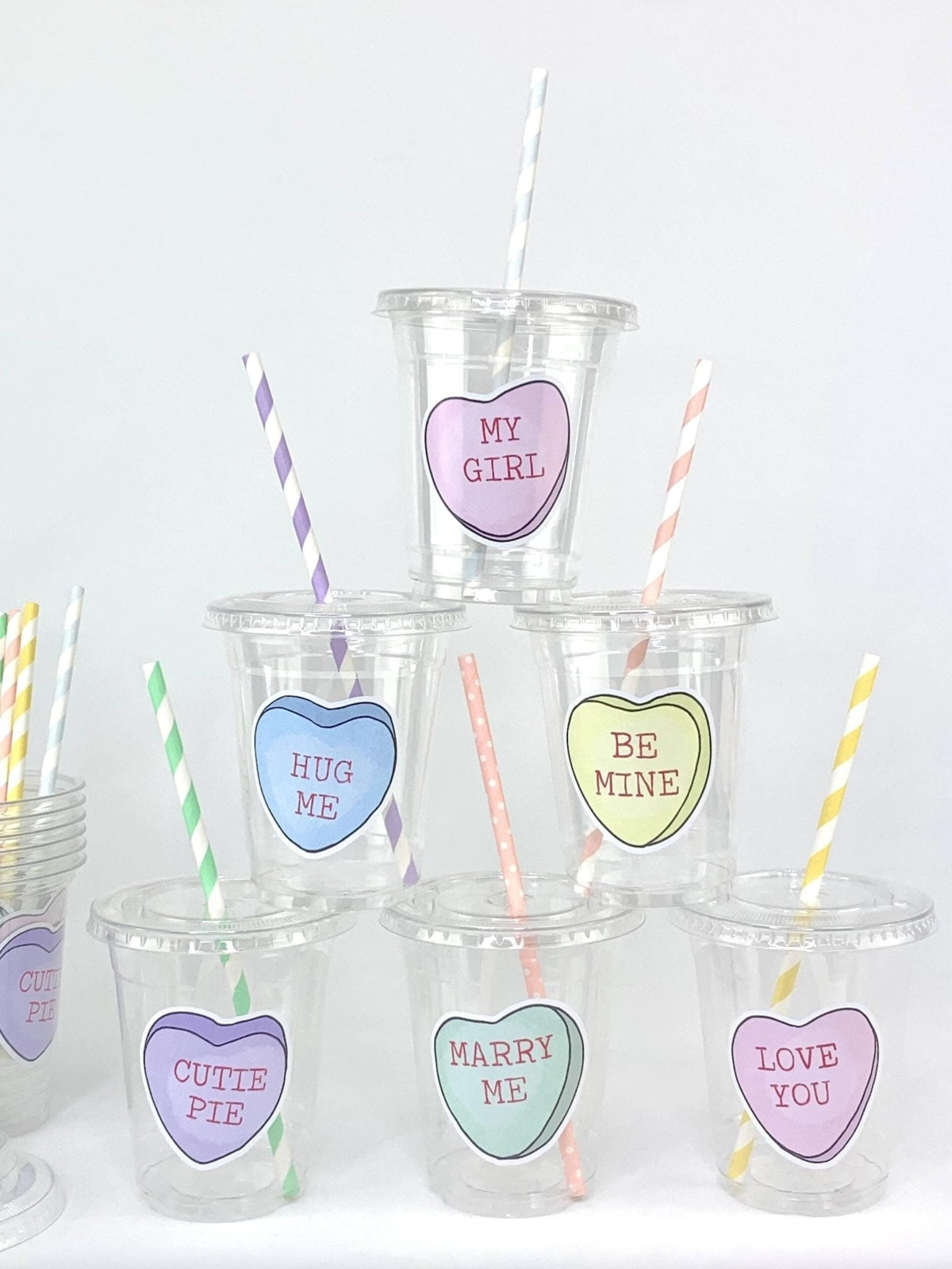 Conversation Heart Party Cups - Stesha Party