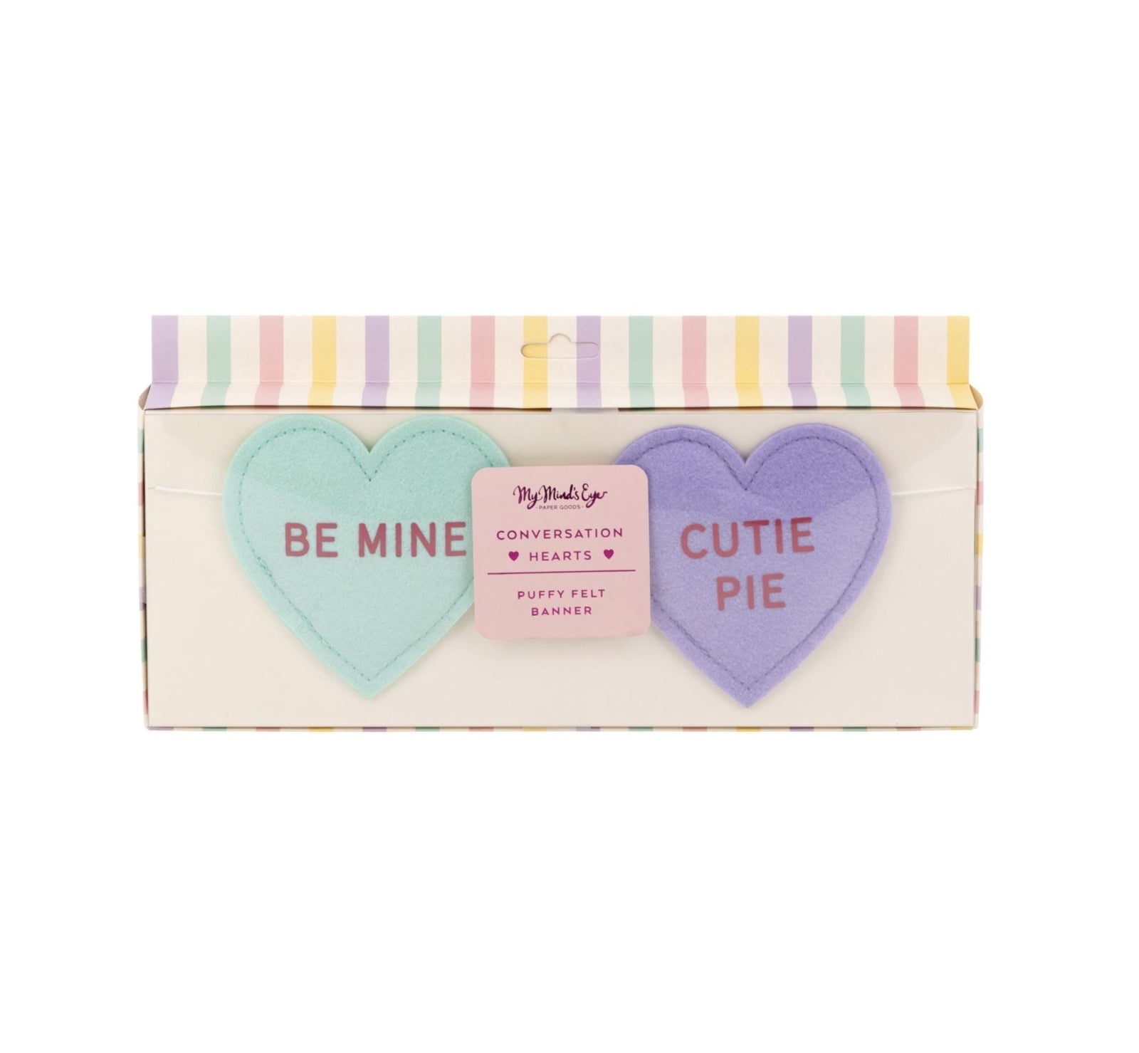 Conversation Heart Puffy Felt Banner - Stesha Party
