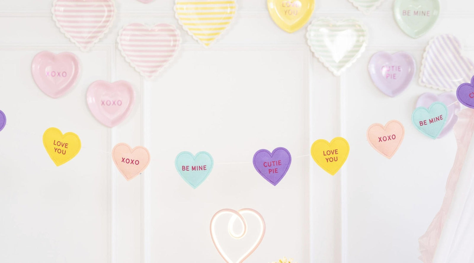 Conversation Heart Puffy Felt Banner - Stesha Party