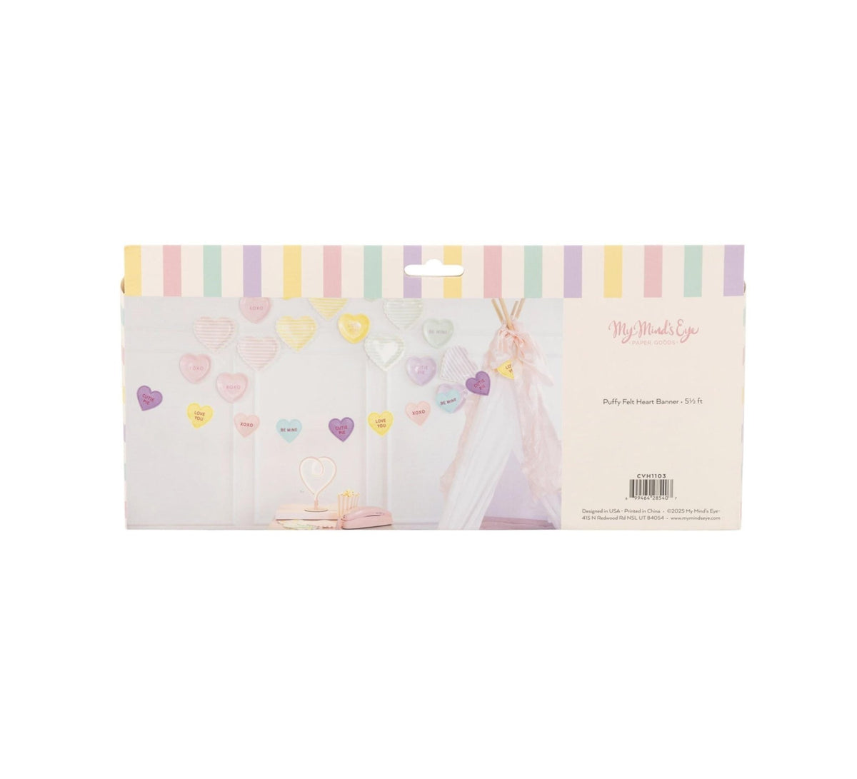 Conversation Heart Puffy Felt Banner - Stesha Party