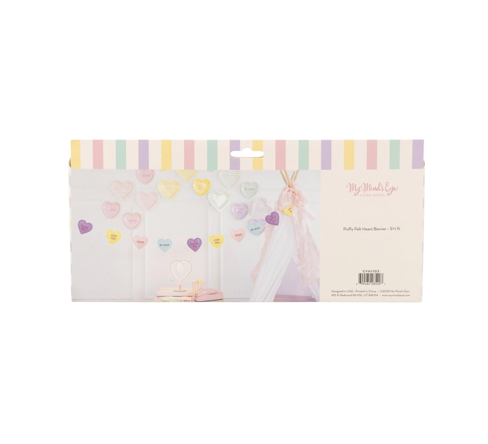 Conversation Heart Puffy Felt Banner - Stesha Party