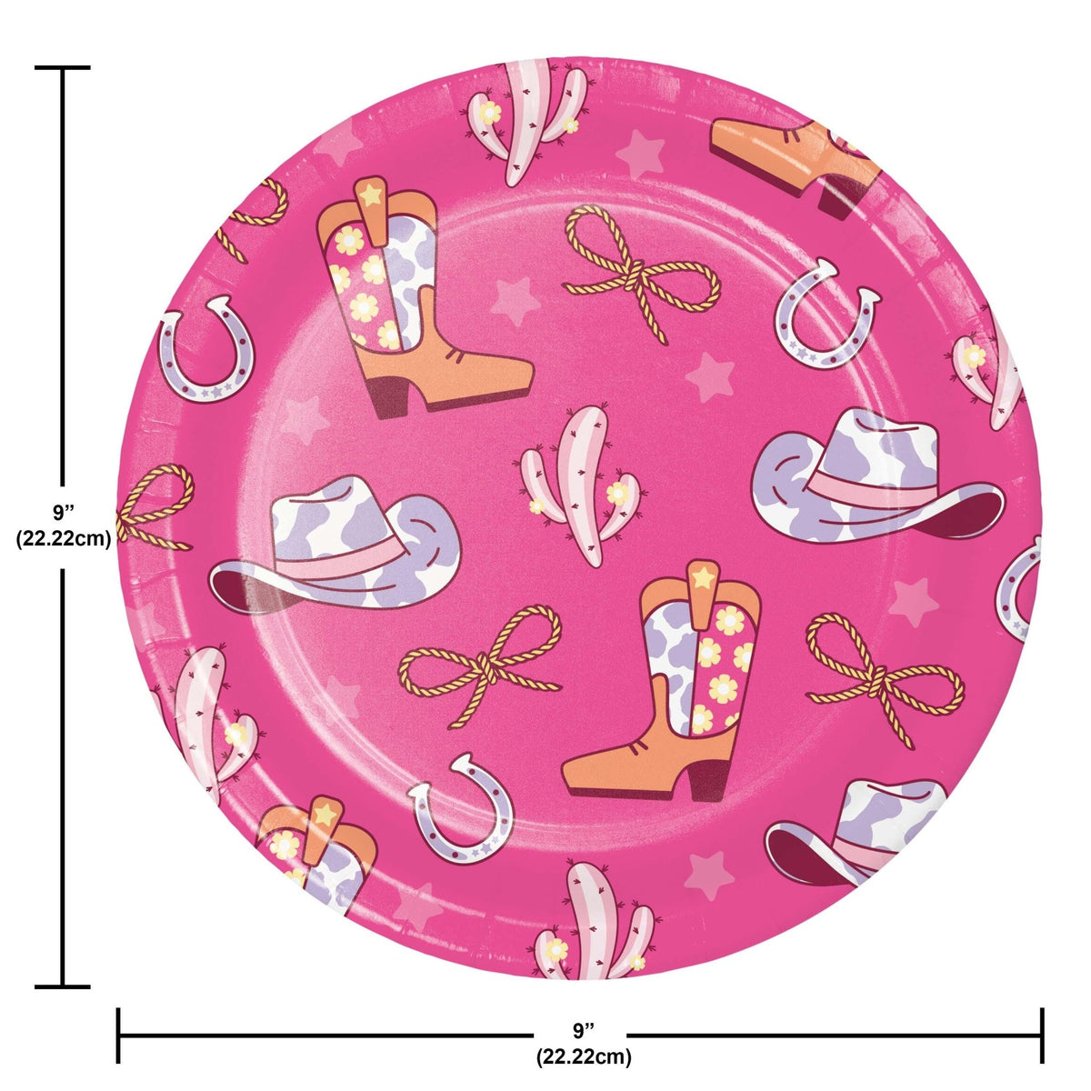 Cowgirl Birthday Dinner Plates 9" - Stesha Party