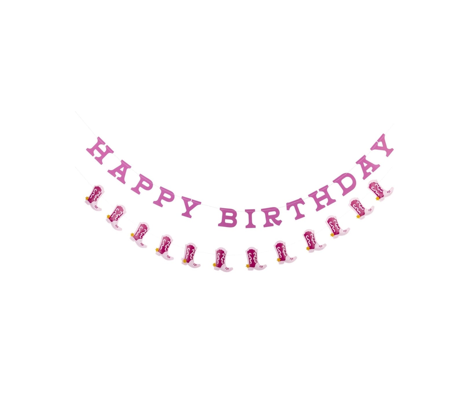 Cowgirl Boot Birthday Banner Set - Stesha Party