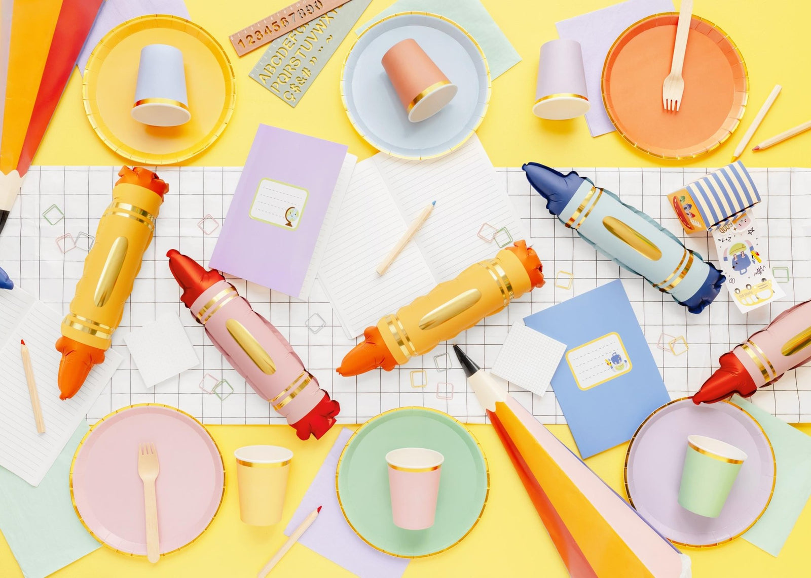 Crayon Party Balloons 3ct - Stesha Party