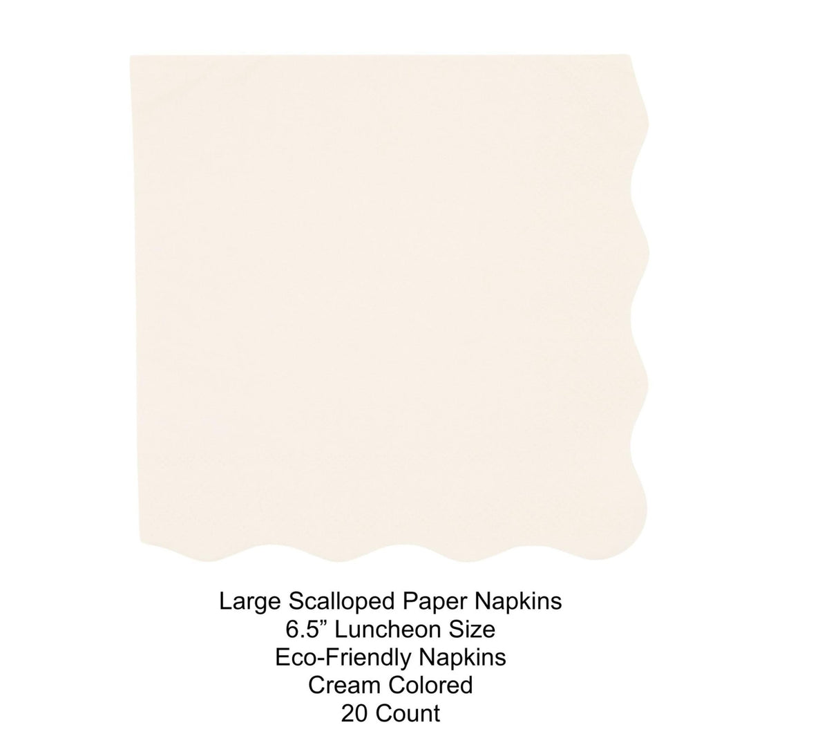 Cream Scalloped Luncheon Napkins 20ct - Stesha Party