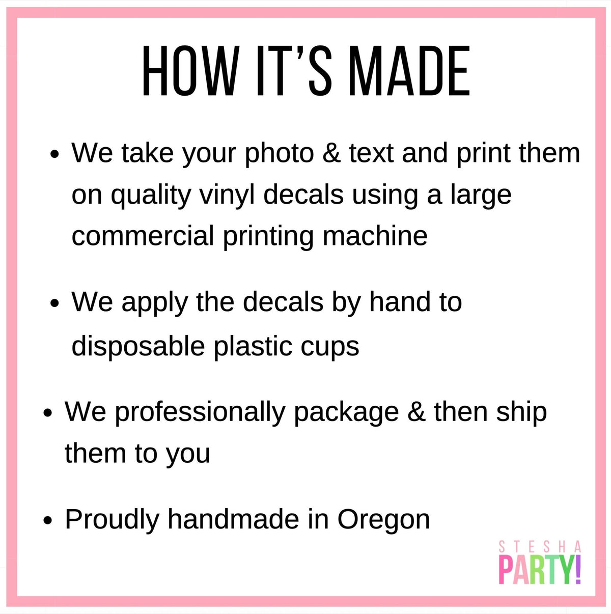 Custom Photo Cups 16oz - Stesha Party