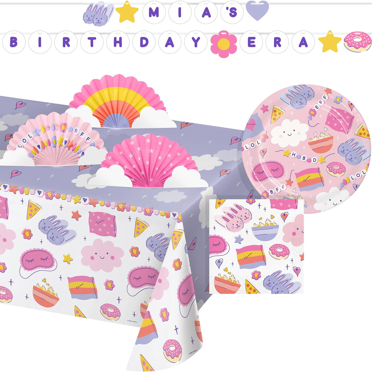 Custom Sleepover Party Banner Kit - Stesha Party