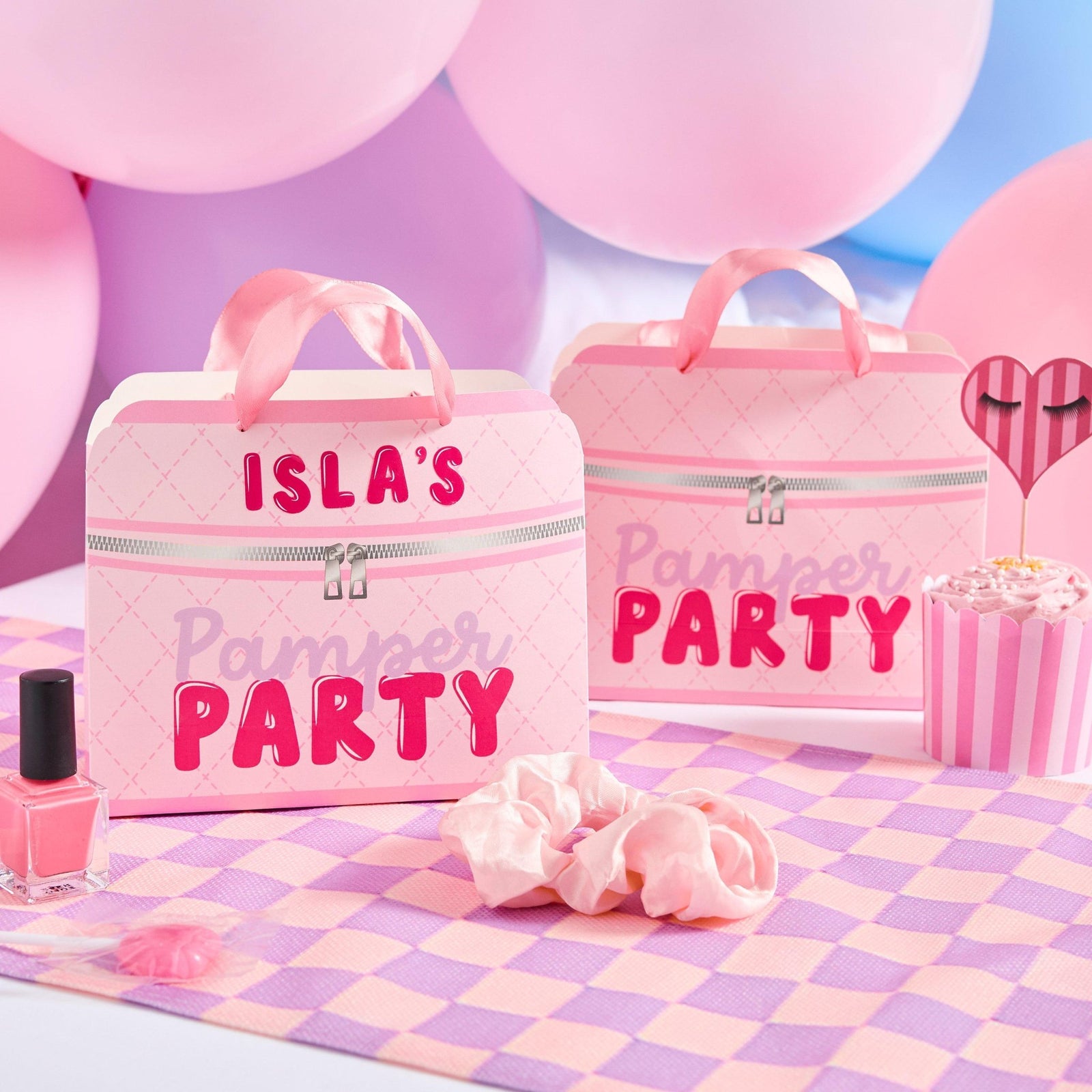 Customizable Pink Pamper Party Favor Bags 5ct - Stesha Party