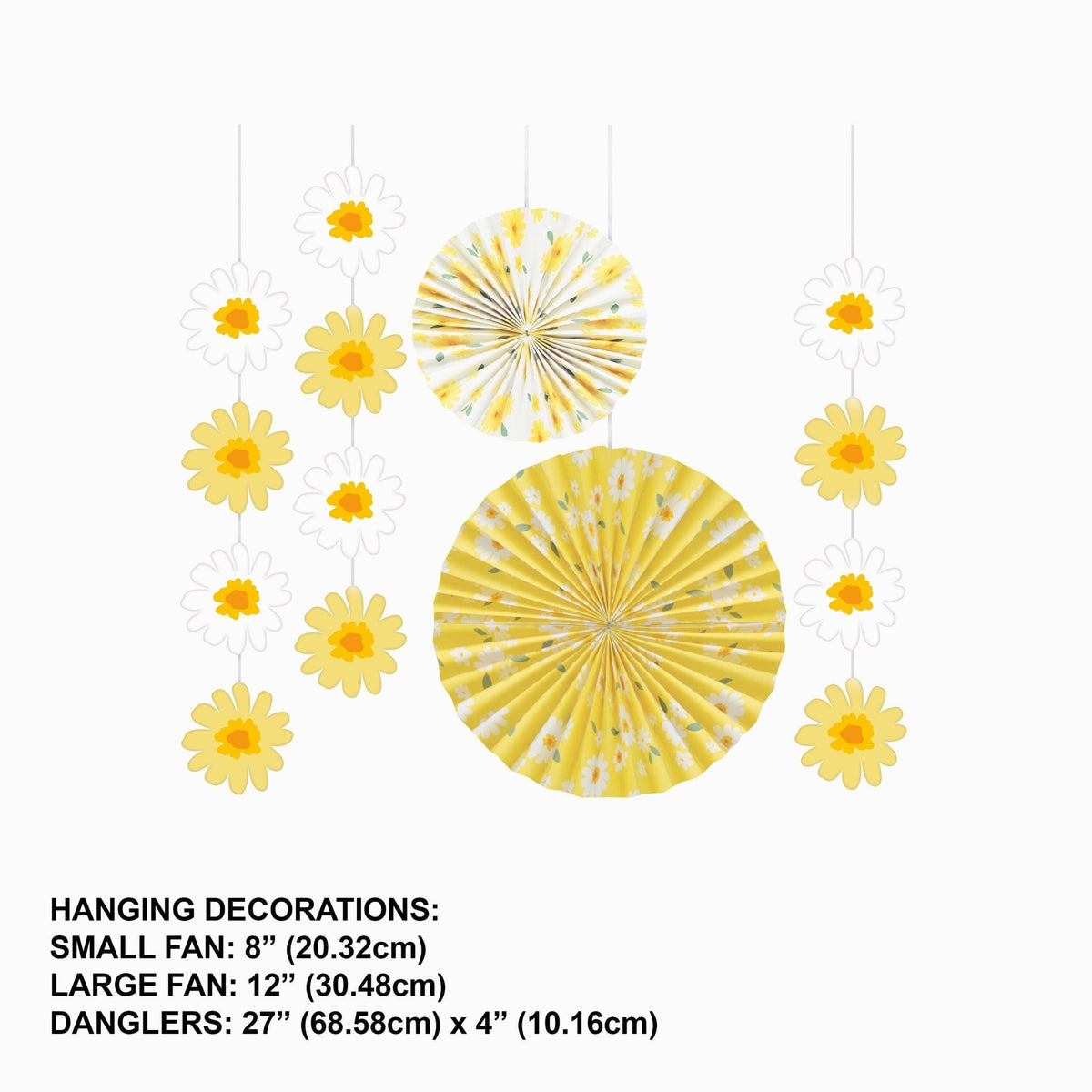 Daisy Paper Fans & Hanging Decorations - Stesha Party