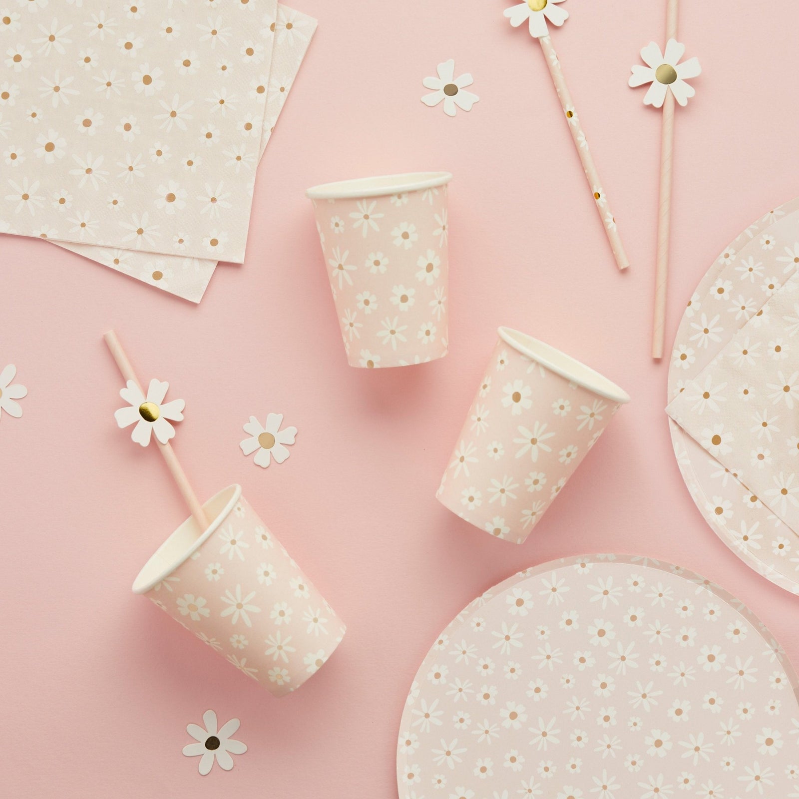 Daisy Party Straws - Stesha Party