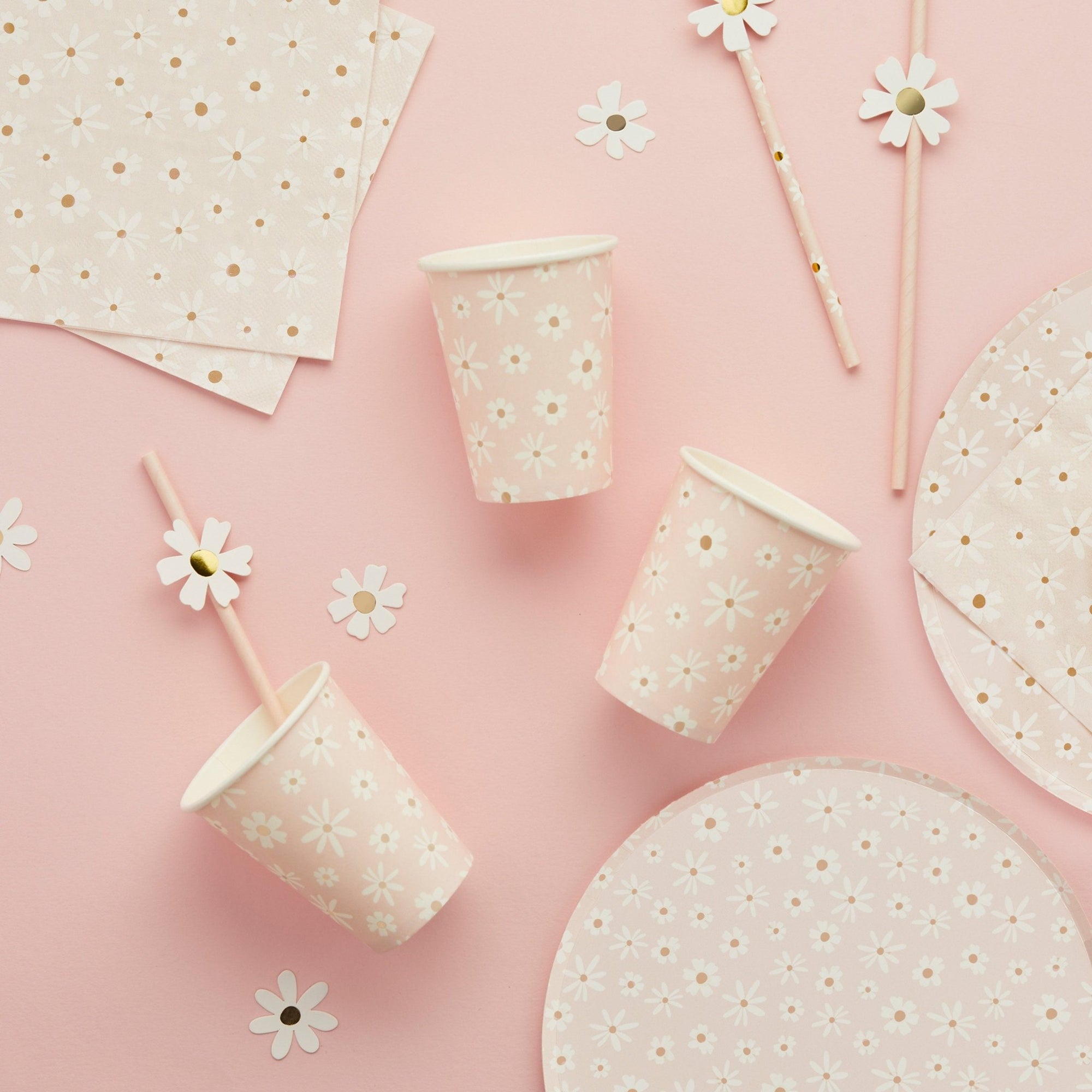 Daisy Party Straws - Stesha Party