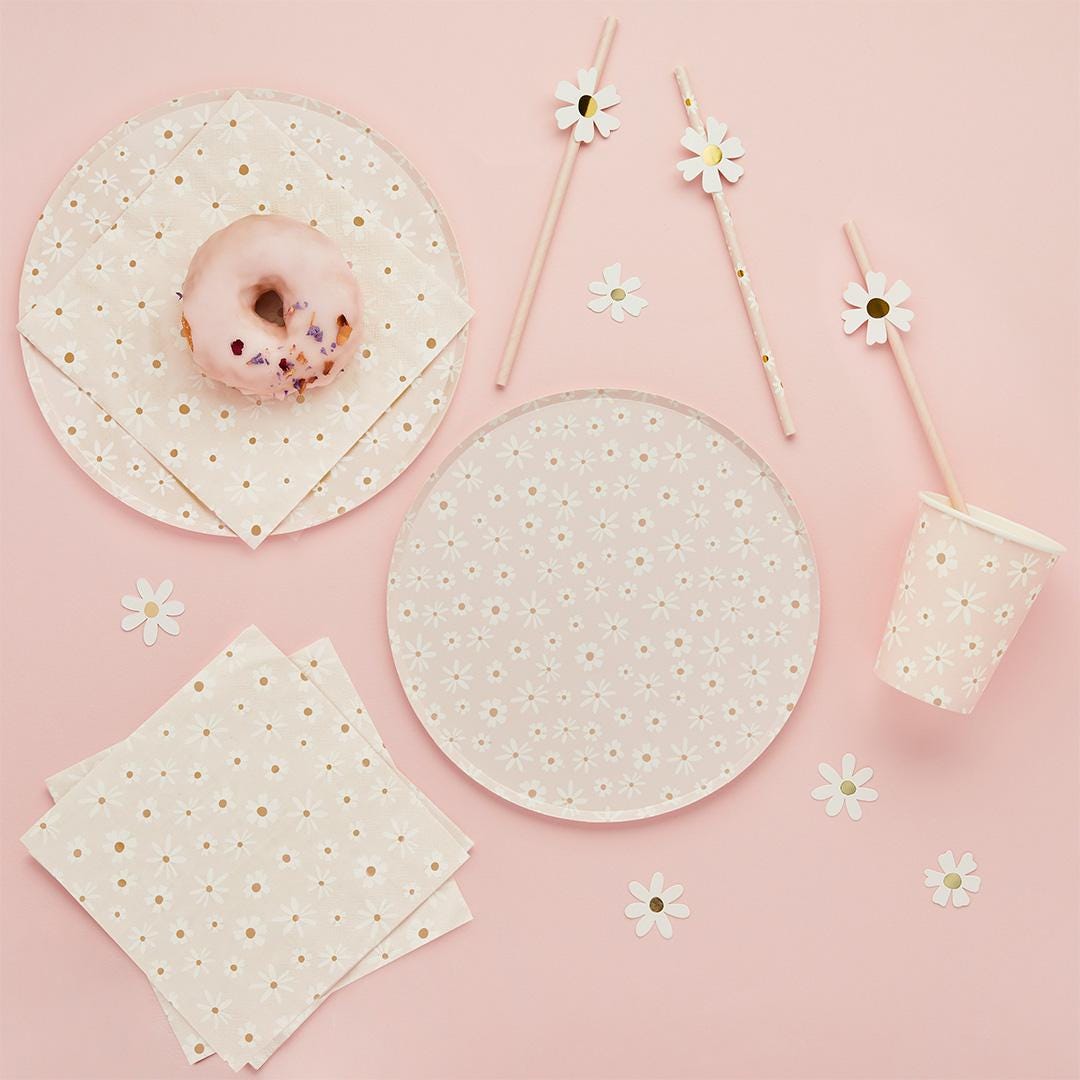 Daisy Party Straws - Stesha Party