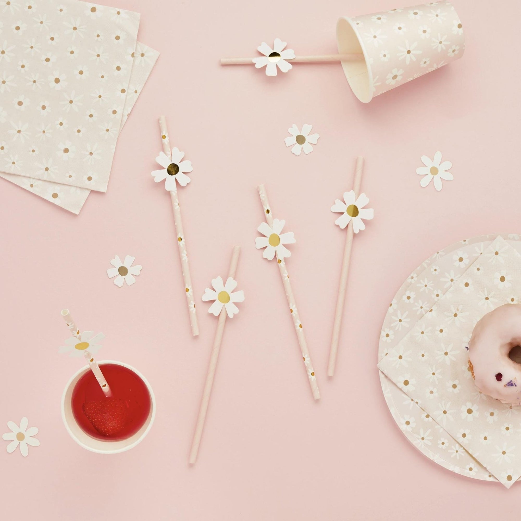 Daisy Party Straws - Stesha Party
