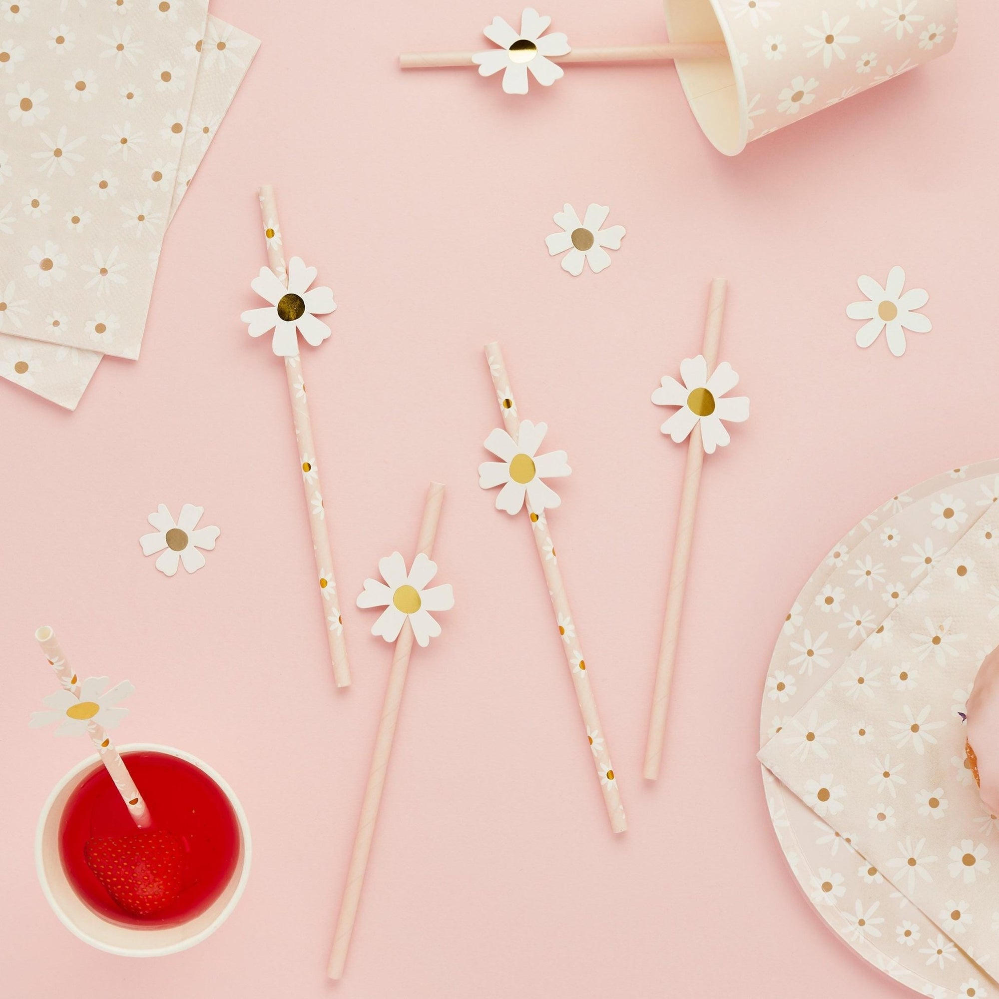 Daisy Party Straws - Stesha Party