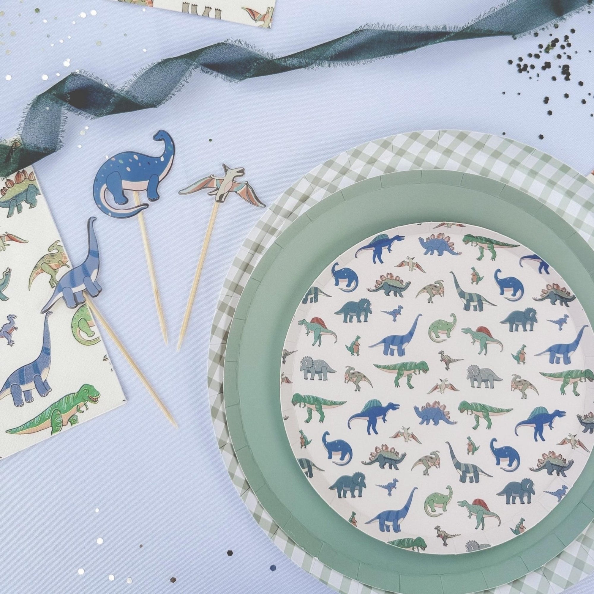 Dinosaur Cake Plates 12ct - Stesha Party