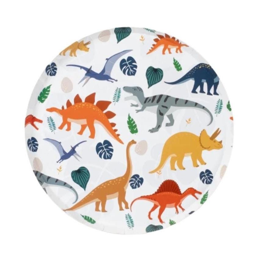 Dinosaur Cake Plates 8ct - Stesha Party