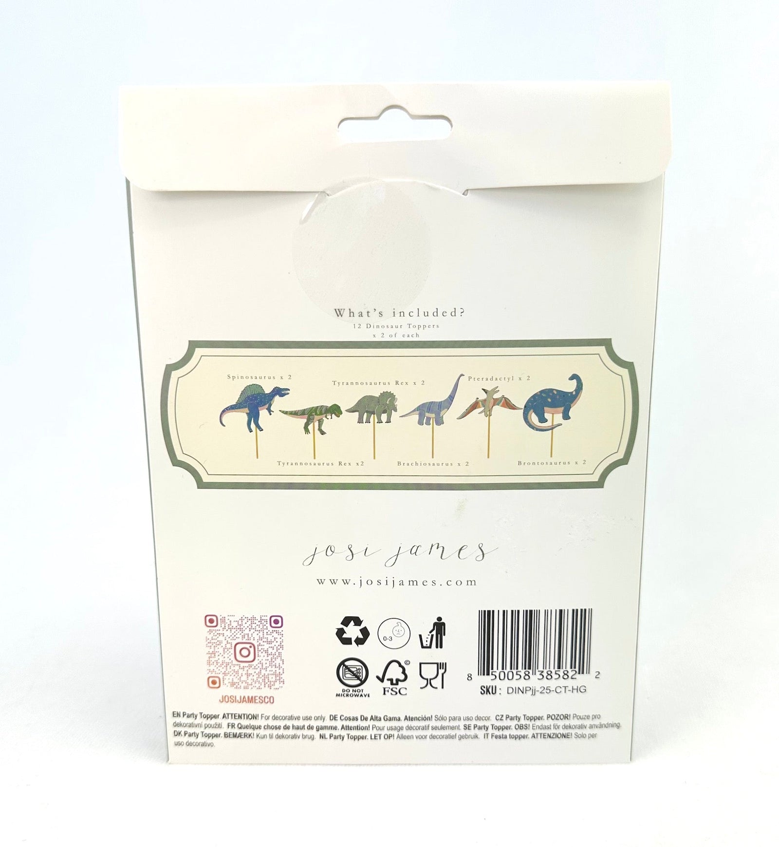 Dinosaur Cupcake Toppers 12ct - Stesha Party