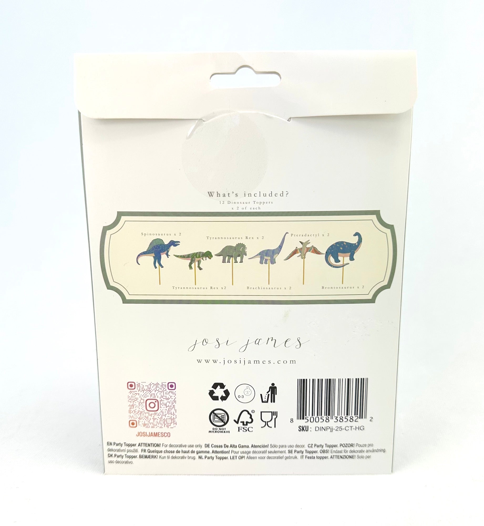 Dinosaur Cupcake Toppers 12ct - Stesha Party